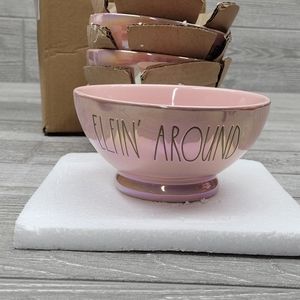 RAE DUNN - 4 pack SET - "Elfin' Around"Bowls Pink Iridescent NEW